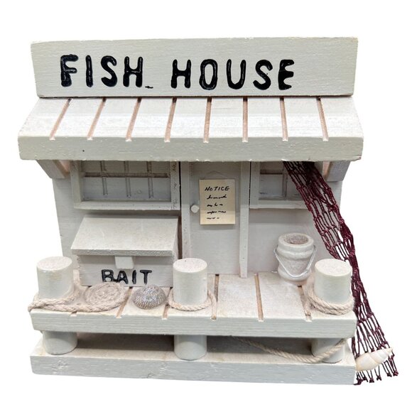 Vintage Wood Fish House Naples Florida 6 Coasters Complete Set Nautical Beachy - Picture 9 of 13